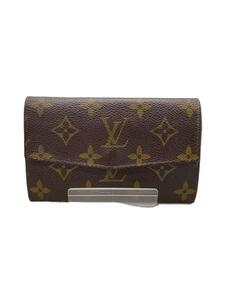 LOUIS VUITTON◆ポルト・モネ・ジップ_モノグラム・キャンバス_BRW/PVC/BRW/総柄/レディース