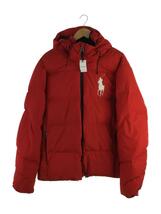 RALPH LAUREN◆Big Pony Down Jacket/ダウンジャケット/XL/ポリエステル/RED/無地_画像1