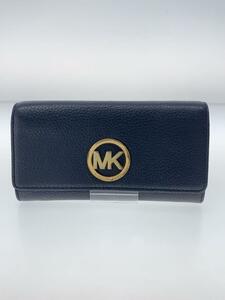 MICHAEL KORS◆長財布/レザー/BLK/レディース