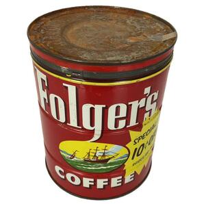Folgers COFFEE/コーヒー缶/ビンテージ/インテリア雑貨/レッドの画像1