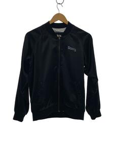 STUSSY◆スカジャン/S/ポリエステル/BLK/215050