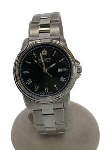 SWISS MILITARY WATCH◆スイスミリタリーウォッチ/クォーツ腕時計/アナログ/ステンレス/BLK/SLV/14255L