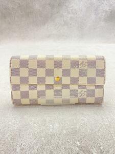 LOUIS VUITTON◆1)ポルト・フォイユ・サラ_ダミエ・アズール_WHT/PVC/WHT/総柄/レディース