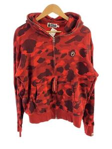 A BATHING APE◆ジップパーカー/L/コットン/RED/001ZPJ301013M