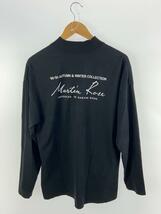 MARTINE ROSE◆長袖Tシャツ/S/コットン/BLK/モックネック/バックプリント_画像2