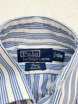 POLO RALPH LAUREN◆長袖シャツ/M/コットン/WHT/ストライプ/Regent Classic Fit_画像3