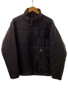 HUF◆GEODE PUFFY JACKET/中綿/ダウンジャケット/L/ナイロン/BLK