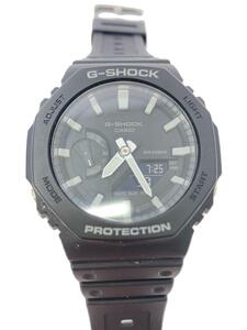 CASIO◆クォーツ腕時計・G-SHOCK/デジアナ/ラバー/BLK/BLK/SS