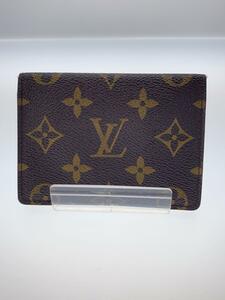 LOUIS VUITTON◆ポルト・2カルト・ヴェルティカル_モノグラム・キャンバス_BRW/PVC/BRW/角擦れ・内部フィル