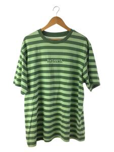 Supreme◆22SS/Reverse Stripe S/S Top/Tシャツ/XL/コットン/GRN