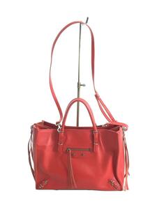 BALENCIAGA◆ハンドバッグ/レザー/RED/無地/370926・6254・Z・535269