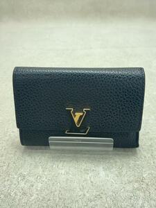 LOUIS VUITTON◆ポルト・フォイユ・カプシーヌ・コンパクト_パルナセア_BLK/牛革/BLK/無地/レディース