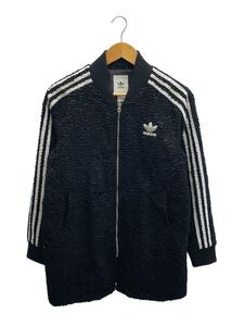 adidas◆adidas originals LONG TT/ジャケット/OT/ポリエステル/BLK/無地/AY6598