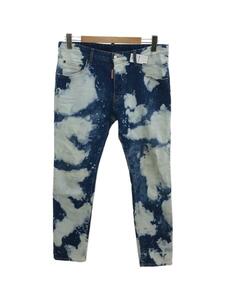 DSQUARED2◆SKATER JEANS/ボトム/50/デニム/ブルー/総柄/S74LB1069/デニム/ジーンズ/