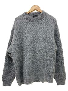 UNUSED◆Mohair and nylon Crewneck sweater/3/モヘア/GRY/無地/US2270