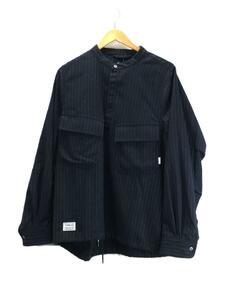 elephant TRIBAL fabrics◆Salvage band collar shirt/シャツ/S/ウール/NVY