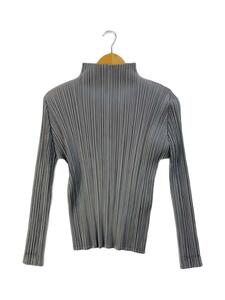 PLEATS PLEASE ISSEY MIYAKE◆長袖ブラウス/3/ポリエステル/GRY