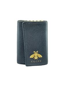 GUCCI◆アニマリエ/BEE/6連キーケース/レザー/BLK/無地/メンズ/523683 2778