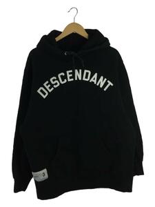 DESCENDANT◆パーカー/3/コットン/BLK