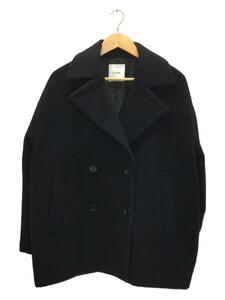 CLANE◆OVER LINE DOUBLE COAT/コート/2/ウール/NVY/無地/13101-0052