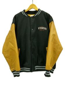 VISION STREET WEAR◆スタジャン/LL/ポリエステル/BLK/2905001-101