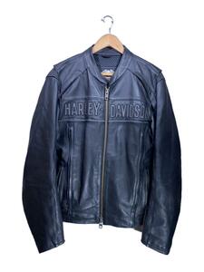 HARLEY DAVIDSON◆シングルライダースジャケット/-/レザー/BLK/無地