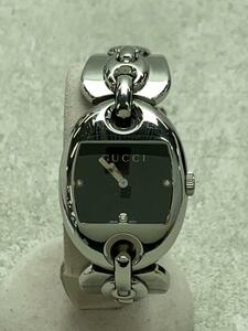 GUCCI◆クォーツ腕時計/アナログ/ステンレス/BLK/SLV/YA121303