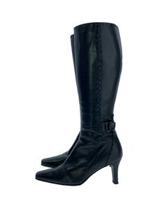 TRUSSARDI* сапоги /24.5cm/BLK/ кожа 