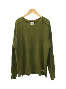 CAL O LINE◆20AW/MIL CREW/エルボーパッチ/セーター(薄手)/L/コットン/GRN/CL202-011