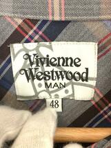 Vivienne Westwood MAN◆長袖シャツ/48/コットン/ネイビー/チェック/ヴィヴィアンウエストウッドマン_画像3