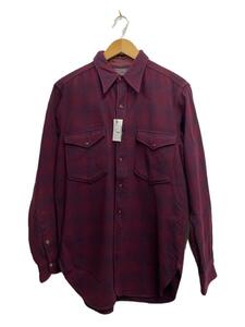 PENDLETON◆50s/シャドーチェック/長袖シャツ/16/ウール/BRD/オンブレCK