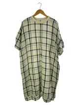 HARVESTY◆SHORT SLEEVES LONG SMOCK 1/60 LINEN PLAID_画像1