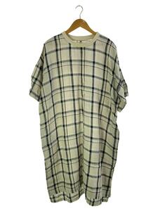 HARVESTY◆SHORT SLEEVES LONG SMOCK 1/60 LINEN PLAID