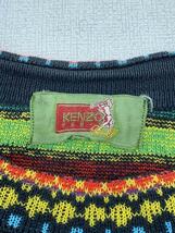 KENZO◆Vintage/マルチクルーコットンニット/セーター/2/マルチカラー/総柄/golfタグ_画像3