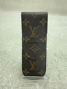 LOUIS VUITTON◆エテュイ・スティロ_モノグラム_ブラウン/レザー/ブラウン/総柄/レディース