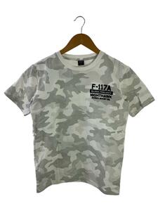 AVIREX◆Tシャツ/L/コットン/WHT/EMBROIDERED/NIGHT MISSION/F-117A