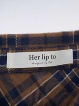 Her lip to◆Checkered Pleats Long Shirt Dress/S/ポリエステル/BRW/無地_画像3