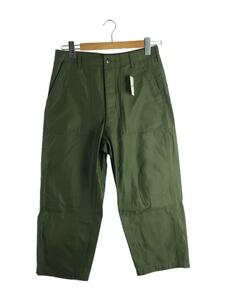 INTERIM◆GIZA BACK SATIN BAKER PANTS/ベイカーパンツ/3/コットン/OLIVE