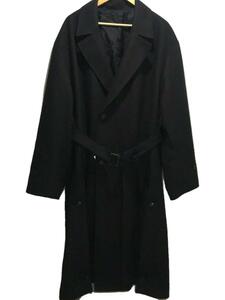 stein◆23AW/OVERSIZED LAYERED SINGLE COAT/M/ウール/ブラック/無地/ST.604