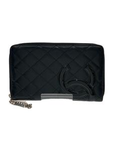 CHANEL◆長財布/レザー/BLK/レディース