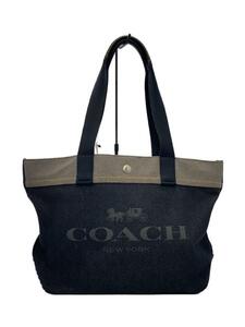 COACH◆ホースアンドキャリッジ/トートバッグ/デニム/IDG/無地/F39904