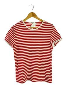 MIU MIU◆Tシャツ/L/コットン/RED/ボーダー