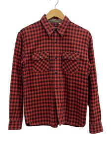 FLAT HEAD◆長袖シャツ/38/コットン/RED/チェック/026-275-6130