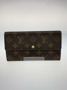 LOUIS VUITTON◆1)ポルト・フォイユ・サラ_モノグラム・キャンバス_BRW/PVC/BRW/レディース