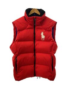 POLO RALPH LAUREN* ощущение б/у иметь / капот отсутствует / жилет /L/ красный / вышивка / Logo / перо / Zip выше /