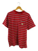 UK CARHARTT◆S/S HOUSTON POCKET T-SHIRT/Tシャツ/L/コットン/RED/ボーダー_画像1