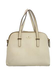 kate spade new york◆トートバッグ/レザー/WHT/無地