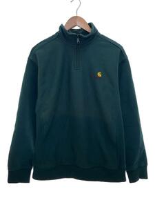 Carhartt◆スウェット/HALF ZIP AMERICAN SCRIPT SWEAT/S/ポリエステル/グリーン/1027014