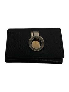 BVLGARI◆キーケース/レザー/BLK/無地/メンズ