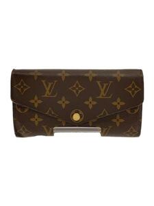 LOUIS VUITTON◆2)ポルト・フォイユ・サラ_モノグラム・キャンバス_BRW_フューシャ/PVC/BRW/レディース